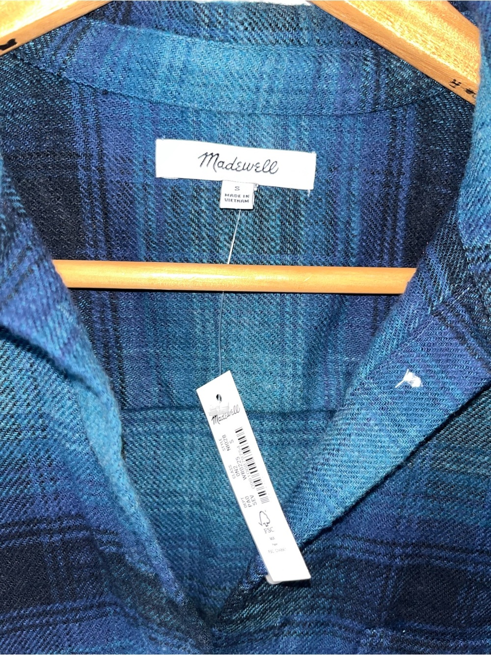 NWT Madewell Slub Flannel Oversized Ex-Boyfriend Shirt in Plaid Small - Picture 6 of 8